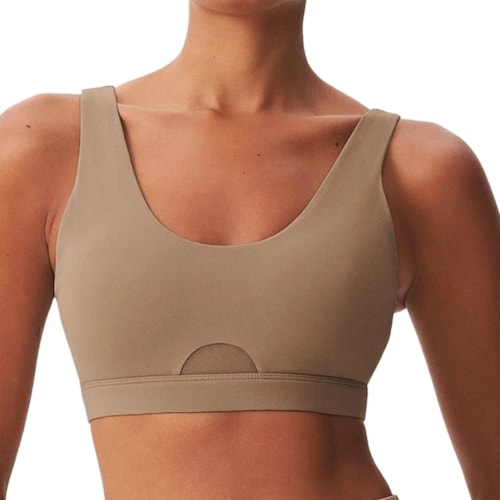 Top Hering Nadador Com Bojo Removível Sc6x Bege Escuro