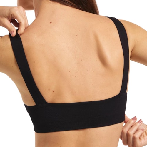 Detalhe - Top Hering Sem Costura Com Bojo Sc8y Preto