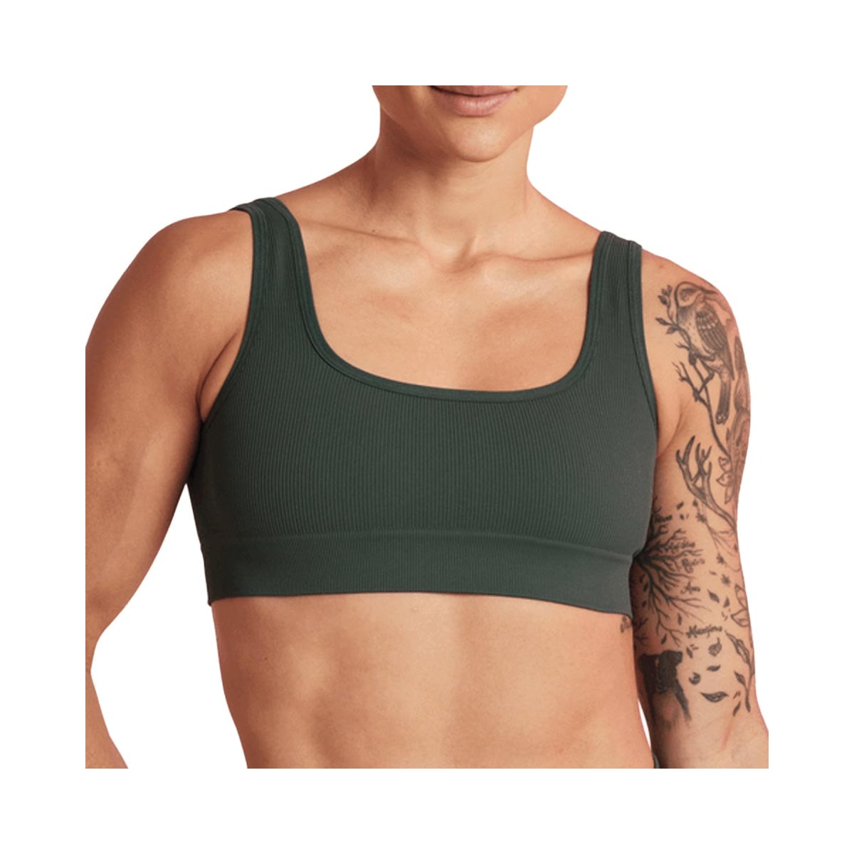 Top Lupo Feminino Canelado Seamless Sem Bojo 71914 Verde