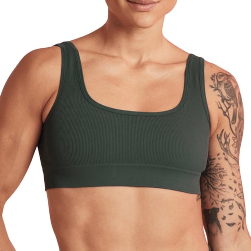 Top Lupo Feminino Canelado Seamless Sem Bojo 71914 Verde