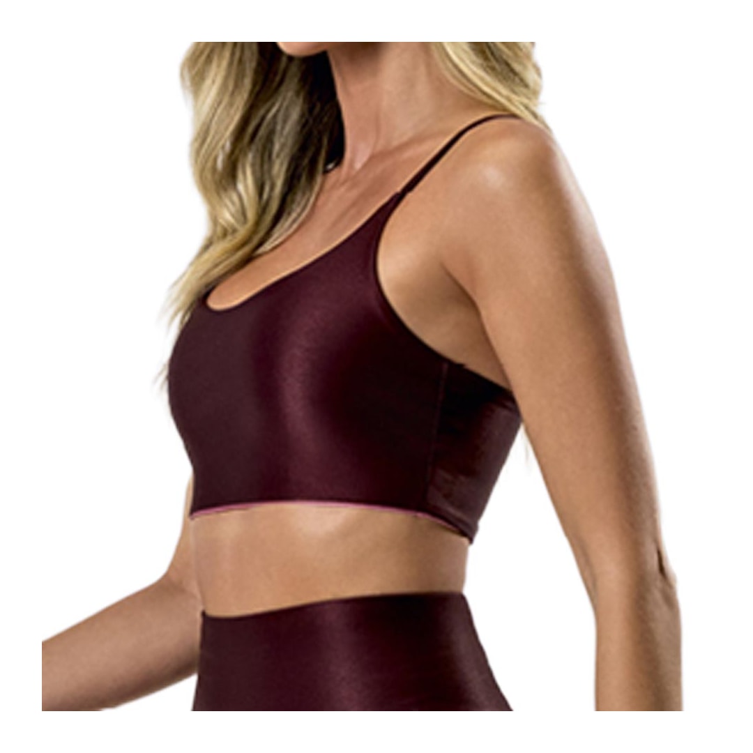 Top Mov Fitness Sem Bojo Dupla Face M0417 Burgundy Top Mov Fitness Sem Bojo Dupla Face M0417 Burgundy