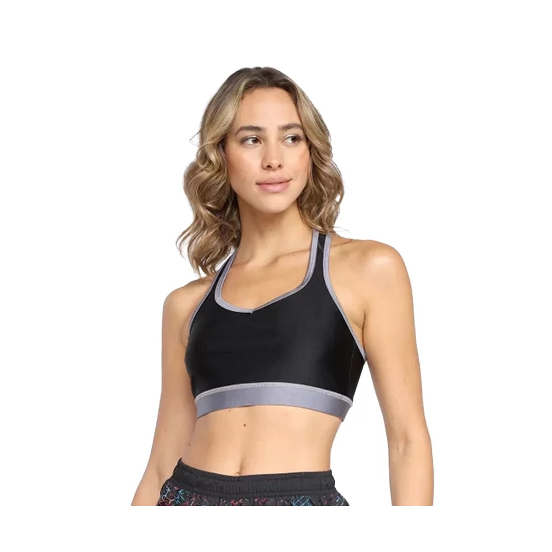 Top Rainha Feminino Shine 4421015 Preto/Prata