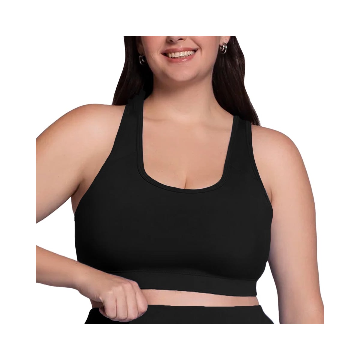 Top Selene Básico Fitness Plus Size 24915 Preto Top Selene Básico Fitness Plus Size 24915 Preto