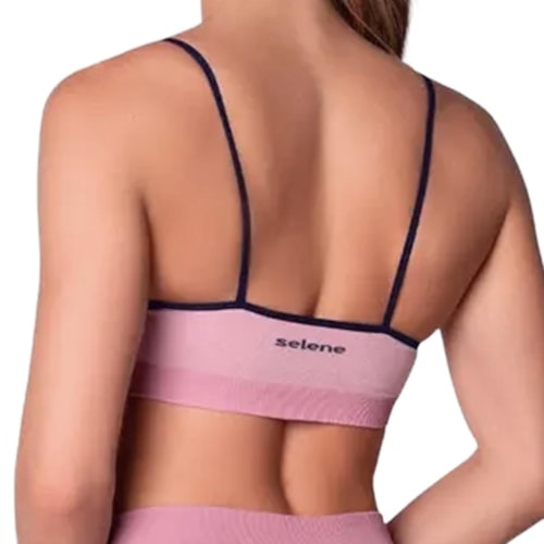 Detalhe - Top Selene Fitness Com Bojo 20927 Malva Mescla