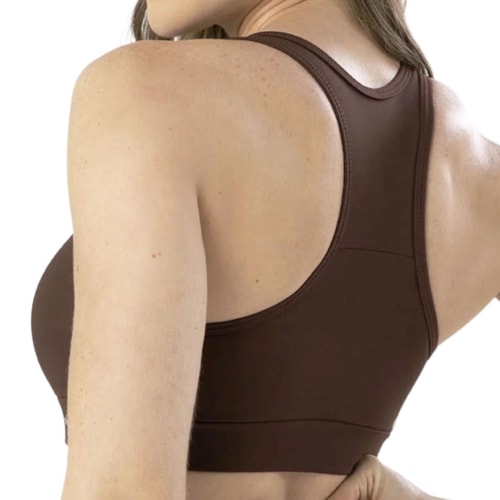 Detalhe - Top Selene Fitness Com Bojo 24896 Cafe
