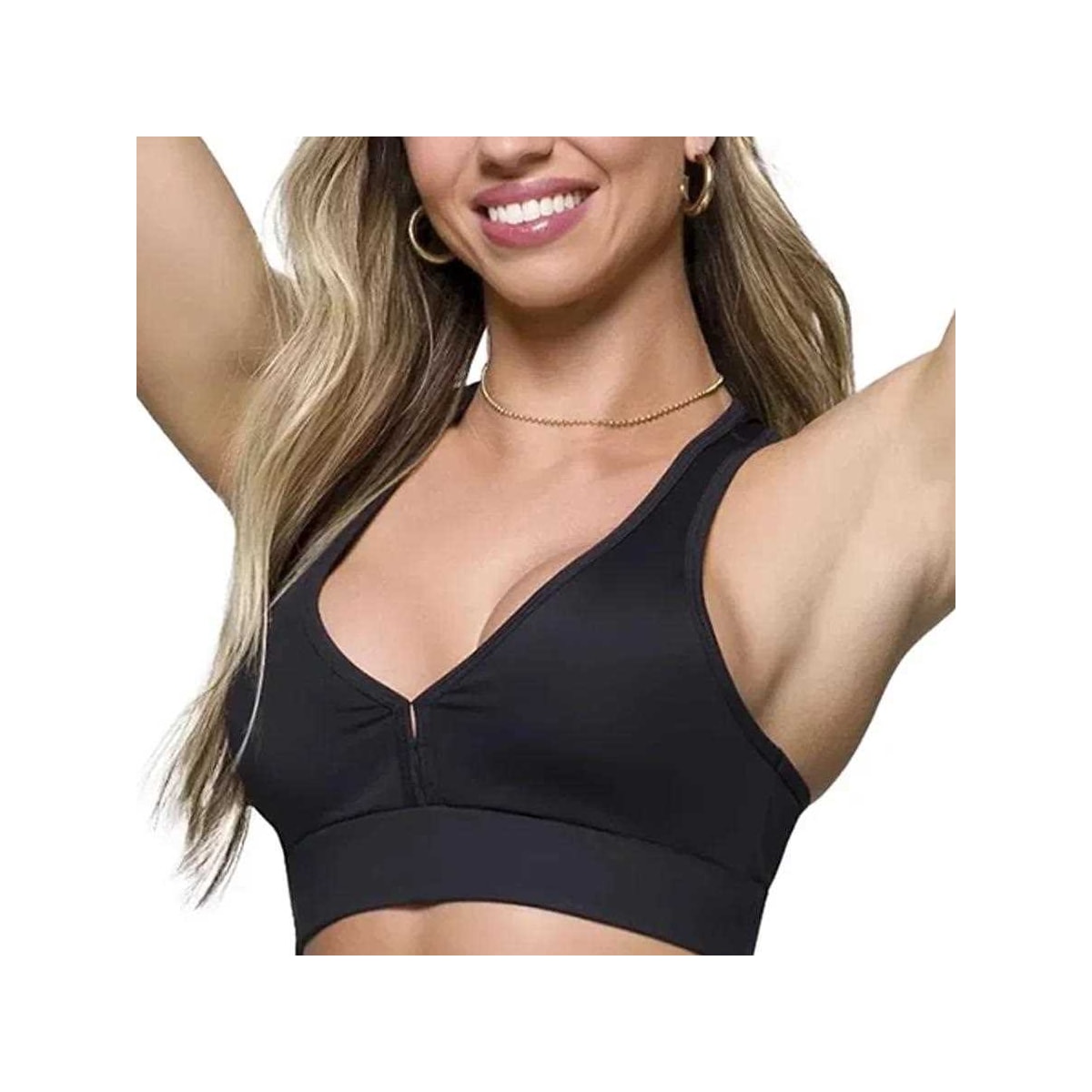 Top Selene Fitness Com Bojo Removível 24842 Preto Top Selene Fitness Com Bojo Removível 24842 Preto