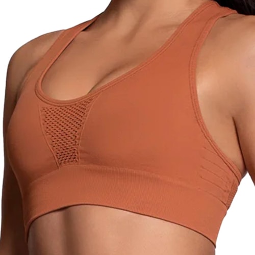 Detalhe - Top Selene Fitness Sem Bojo 20962 Caramelo
