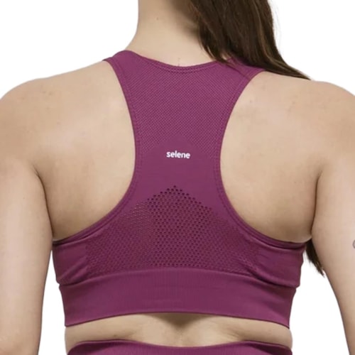 Detalhe - Top Selene Fitness Sem Bojo 20963 Bordo