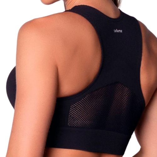 Detalhe - Top Selene Fitness Sem Bojo 20963 Preto