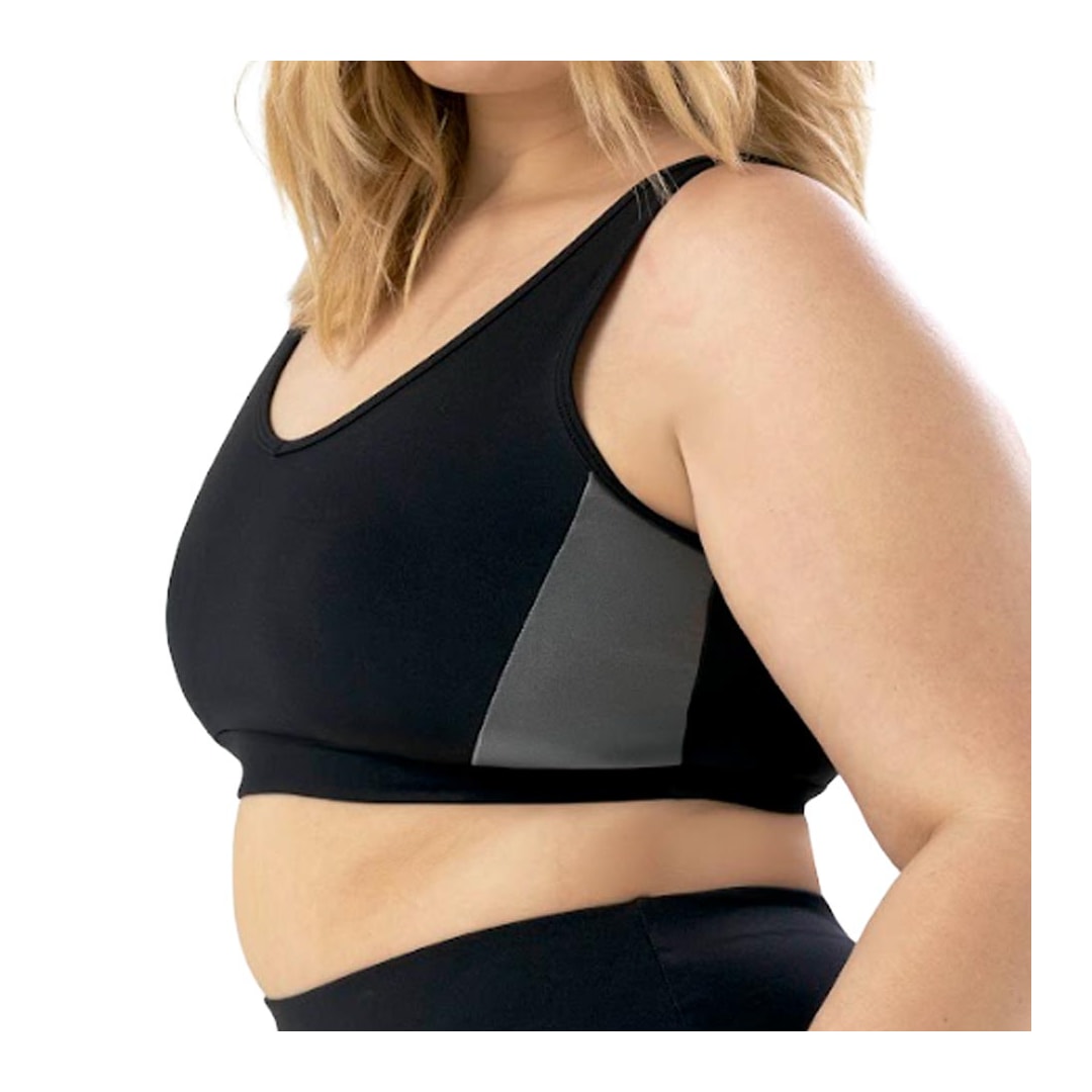 Top Selene Fitness Sem Bojo 24916 Preto/Chumbo