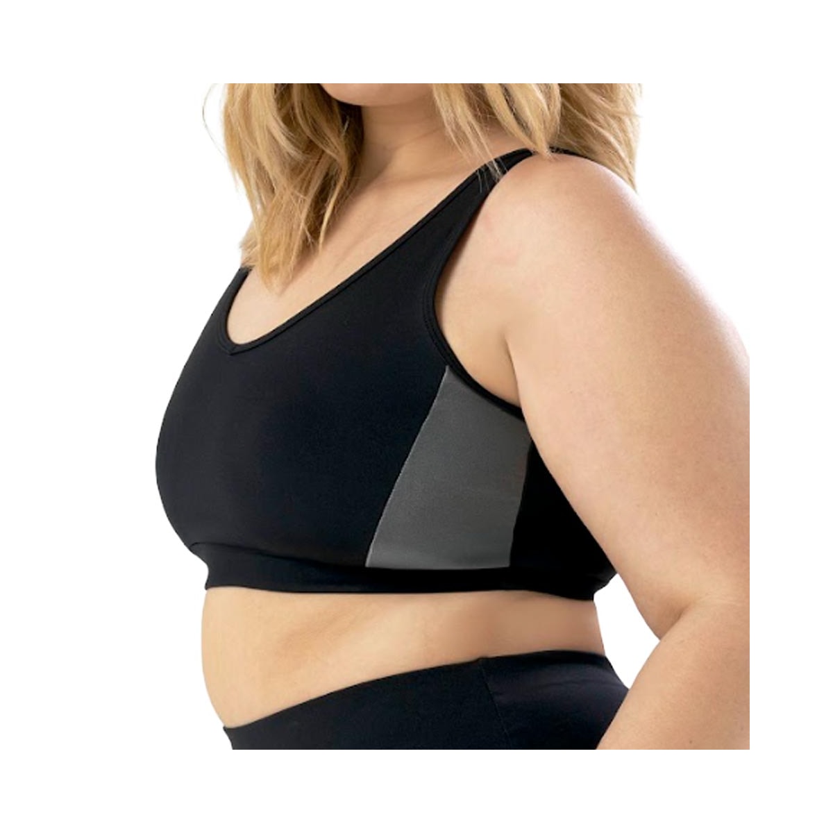 Top Selene Fitness Sem Bojo 24916 Preto/Chumbo