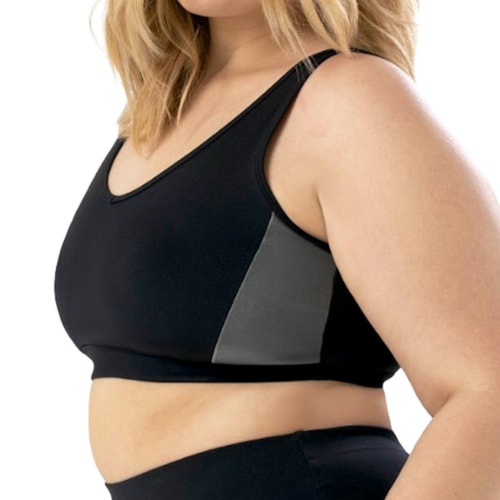 Top Selene Fitness Sem Bojo 24916 Preto/Chumbo