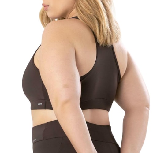 Detalhe - Top Selene Fitness Sem Bojo 24931 Cafe