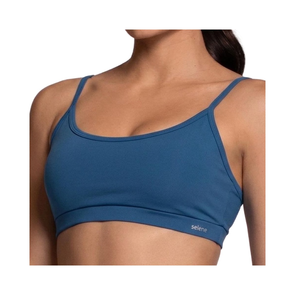 Top Selene Ginástica Com Bojo 24640 Azul Anil Top Selene Ginástica Com Bojo 24640 Azul Anil