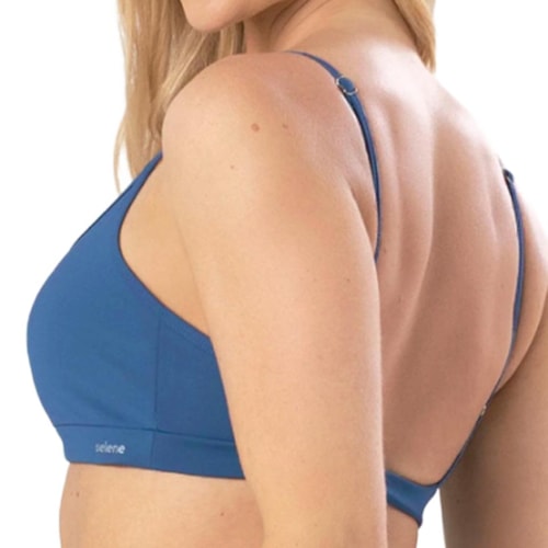 Detalhe - Top Selene Ginástica Com Bojo 24640 Azul Anil