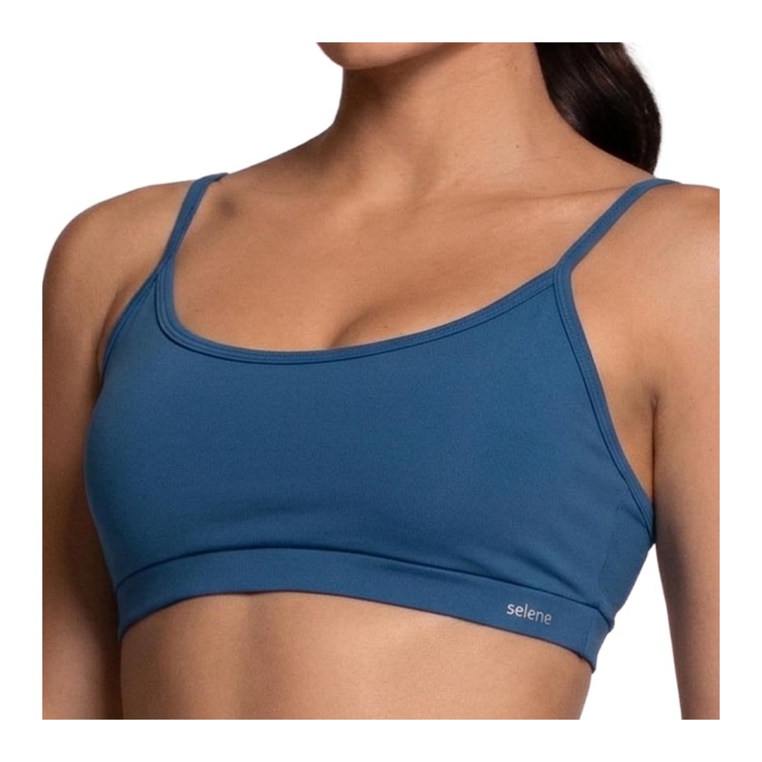 Top Selene Ginástica Com Bojo 24640 Azul Anil
