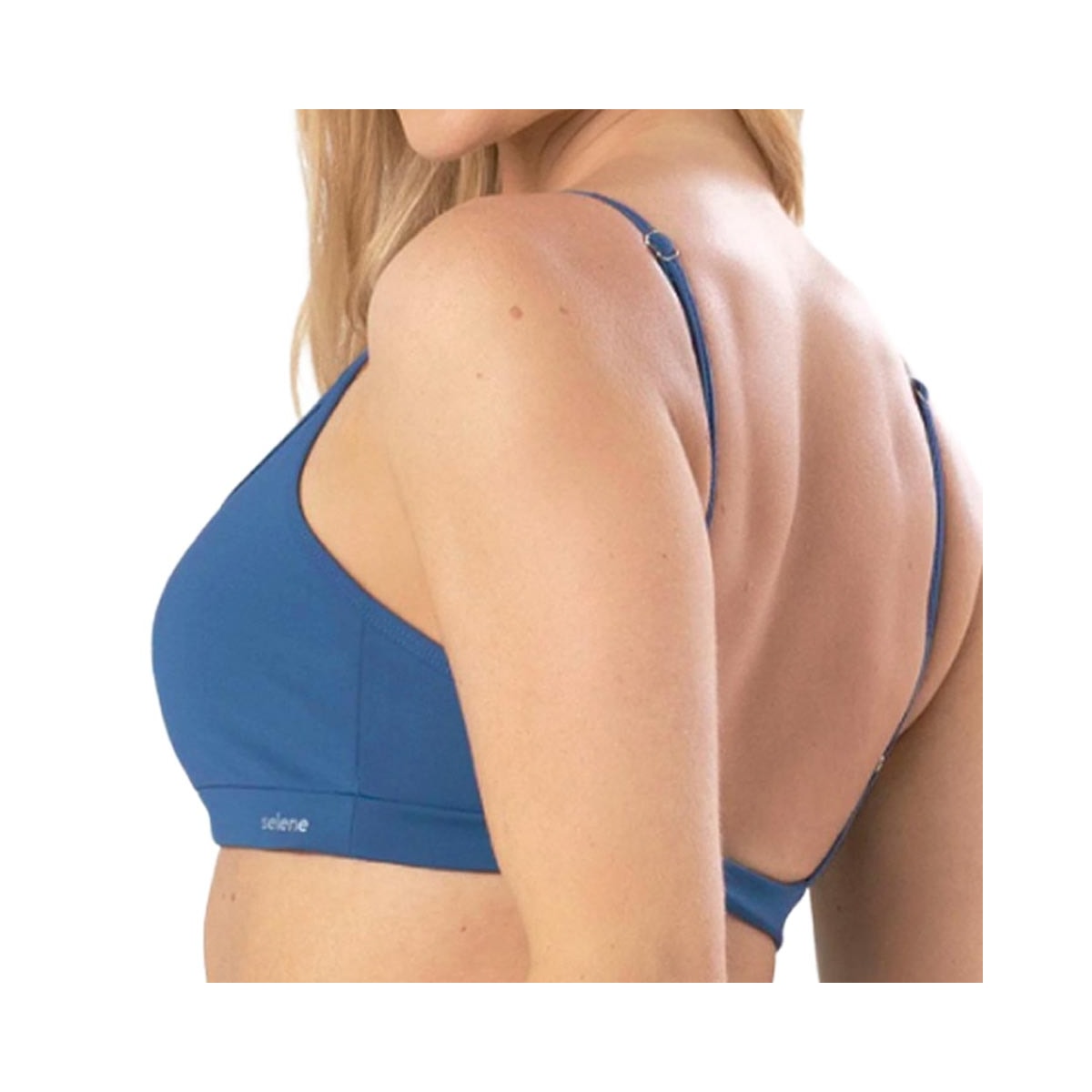 Top Selene Ginástica Com Bojo 24640 Azul Anil