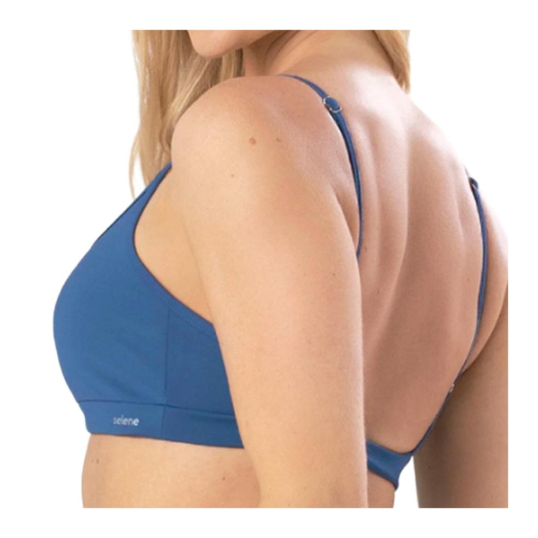 Top Selene Ginástica Com Bojo 24640 Azul Anil Top Selene Ginástica Com Bojo 24640 Azul Anil