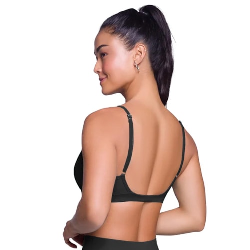 Detalhe - Top Selene Ginástica Com Bojo 24640 Preto