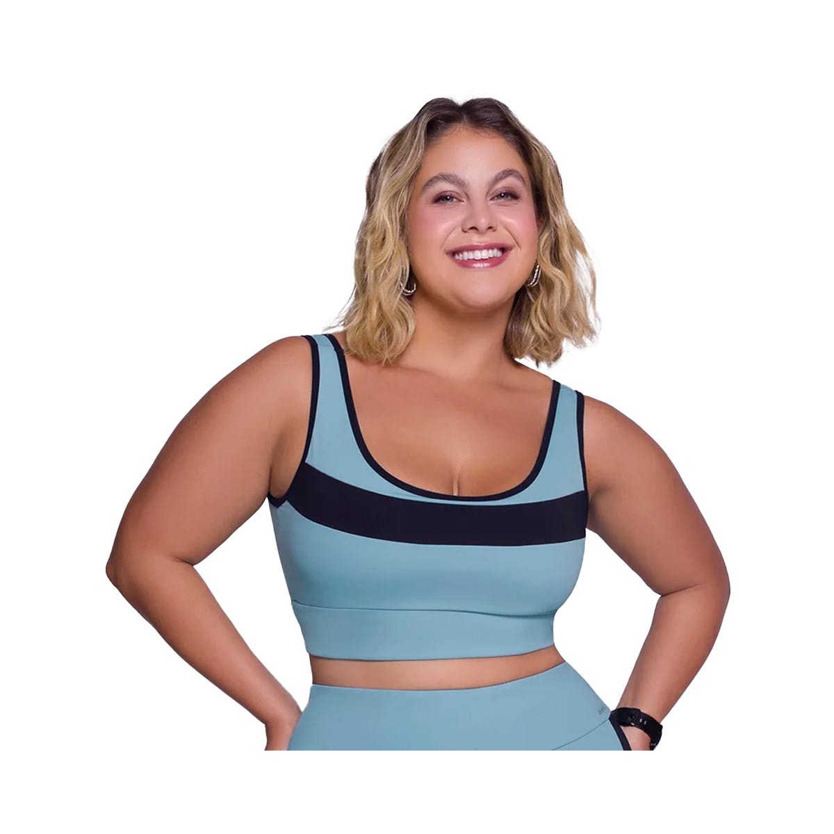 Top Selene Ginástica Sem Bojo 24921 Azul Top Selene Ginástica Sem Bojo 24921 Azul