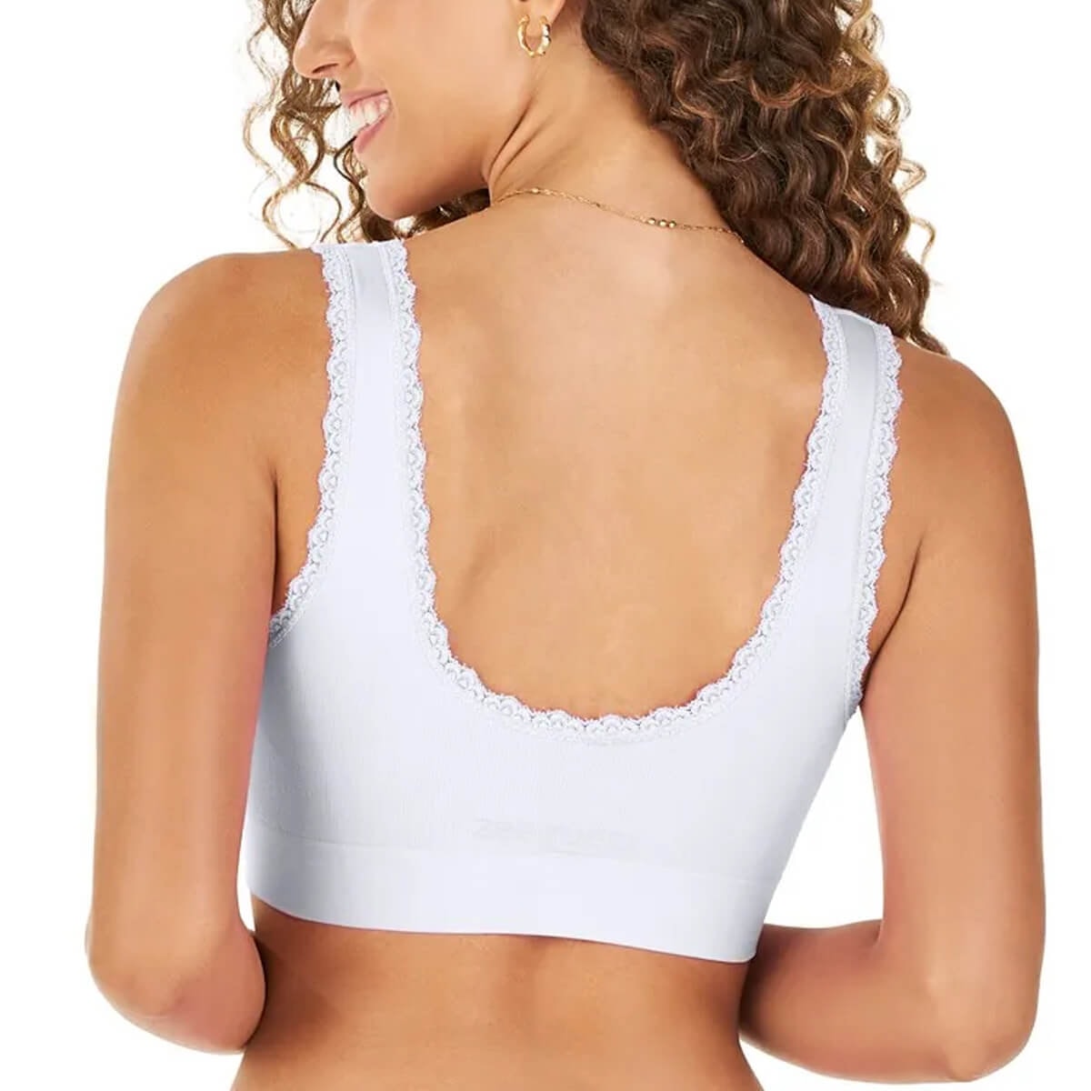 Top Zee Rucci Com Renda e Bojo Sem Costura ZR0300-006 C000 Branco Top Zee Rucci Com Renda e Bojo Sem Costura ZR0300-006 C000 Branco