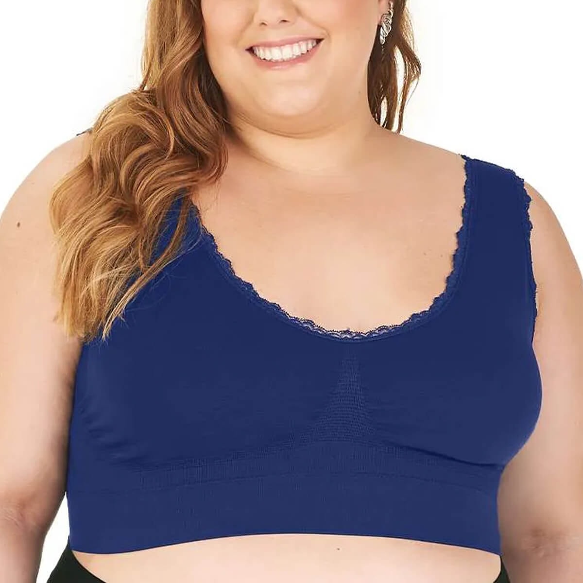 Top Zee Rucci Com Renda e Bojo Sem Costura ZR0300-006 C765 Azul Bic Top Zee Rucci Com Renda e Bojo Sem Costura ZR0300-006 C765 Azul Bic
