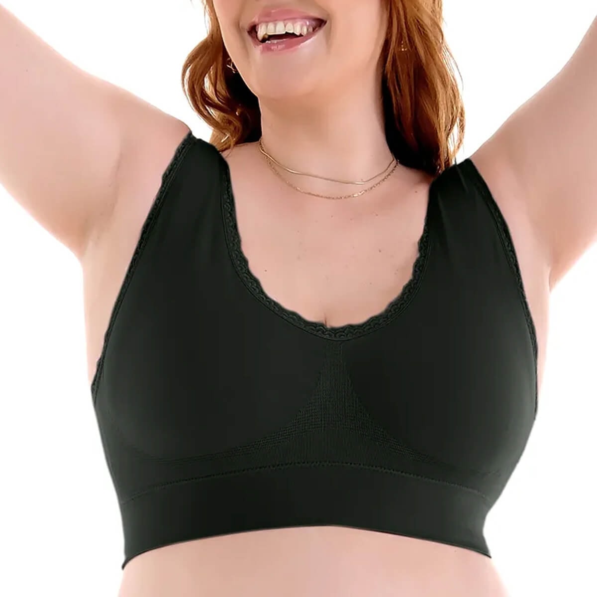 Top Zee Rucci Com Renda e Bojo Sem Costura ZR0300-006 Preto Top Zee Rucci Com Renda e Bojo Sem Costura ZR0300-006 Preto