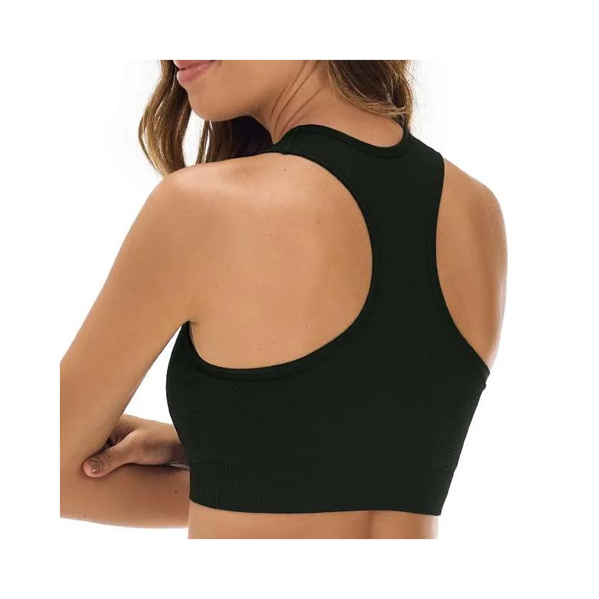 Top Zee Rucci Fitness Com Bojo E Zíper Zr0401-066 Preto