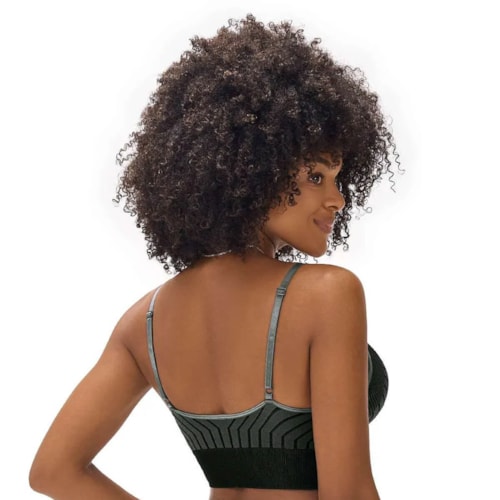Detalhe - Top Zee Rucci Jacquard Com Bojo Sem Costura Zr0300-095 V03 Preto/Chumbo