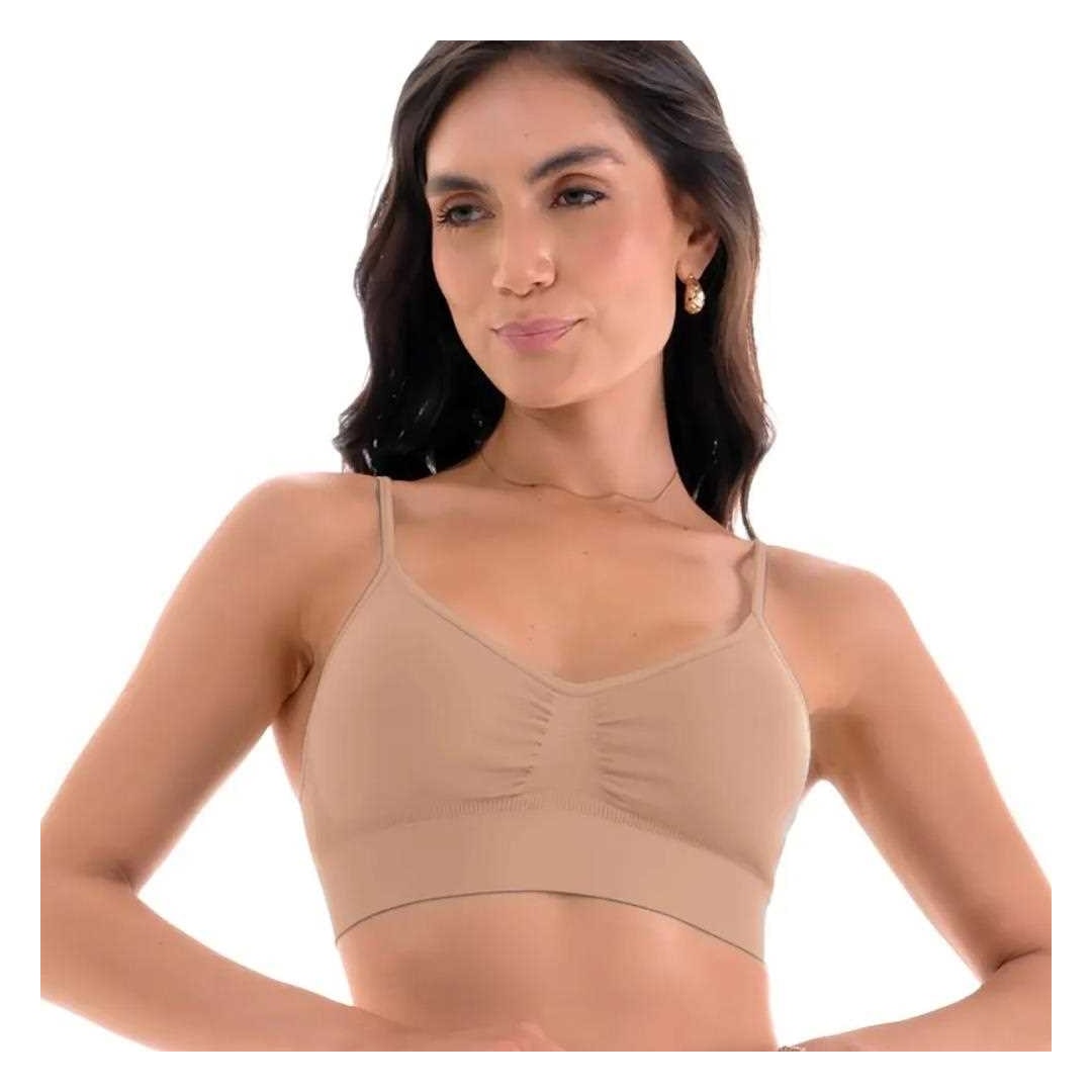Top Zee Rucci Sem Costura Zr0300-001 C122 Bege Top Zee Rucci Sem Costura Zr0300-001 C122 Bege