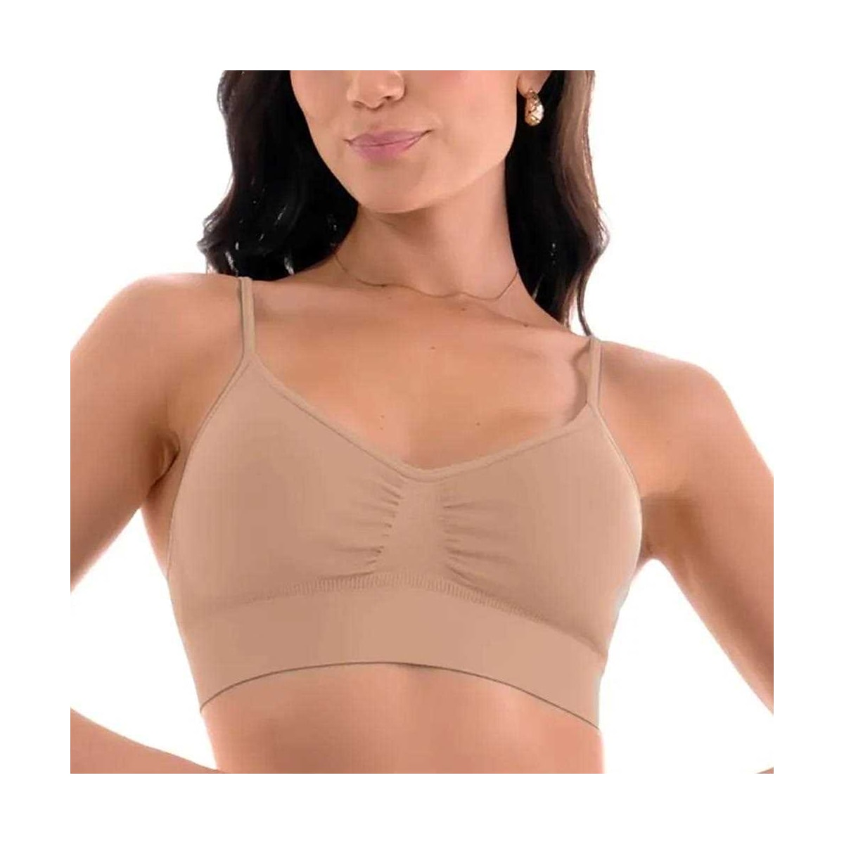 Top Zee Rucci Sem Costura Zr0300-001 C122 Bege Top Zee Rucci Sem Costura Zr0300-001 C122 Bege