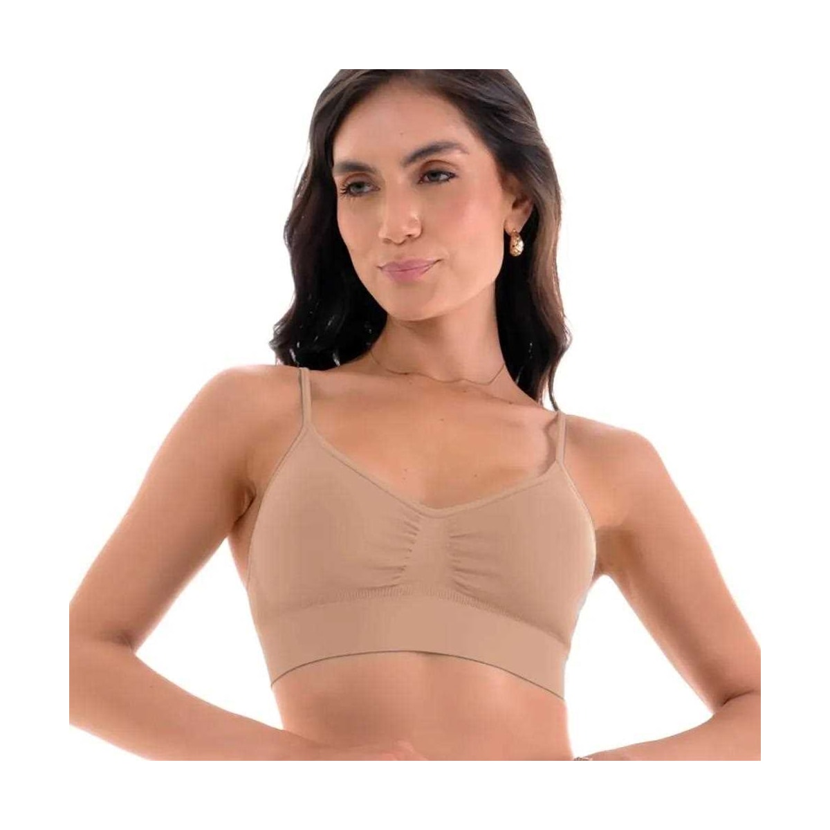 Top Zee Rucci Sem Costura Zr0300-001 C122 Bege Top Zee Rucci Sem Costura Zr0300-001 C122 Bege