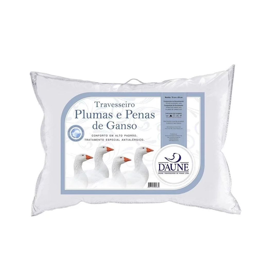 Travesseiro Daune 50X70 50% Plumas 50% Penas Branco Travesseiro Daune 50X70 50% Plumas 50% Penas Branco