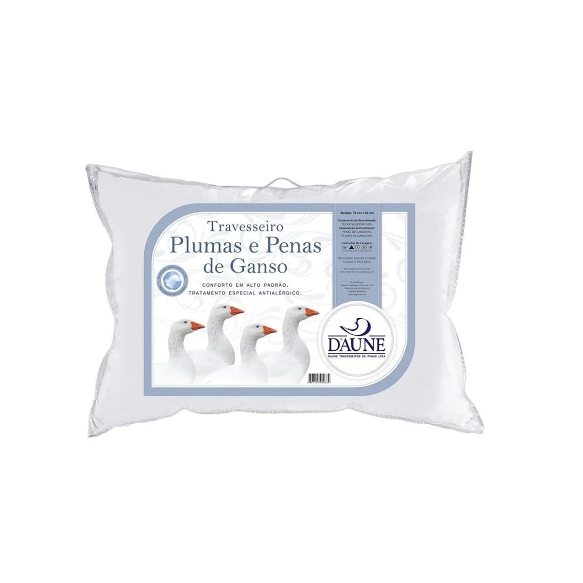 Travesseiro Daune 50X70 50% Plumas 50% Penas Branco Travesseiro Daune 50X70 50% Plumas 50% Penas Branco