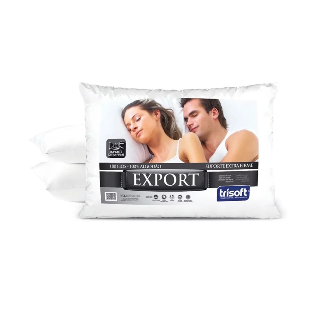 Travesseiro Trisoft Export Trapett Branco Travesseiro Trisoft Export Trapett Branco