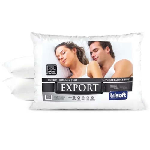 Detalhe - Travesseiro Trisoft Export Trapett Branco