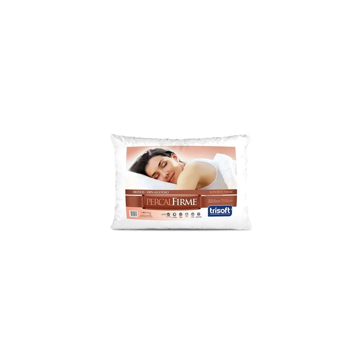 Travesseiro Trisoft Percal Firme Trapett Branco Travesseiro Trisoft Percal Firme Trapett Branco
