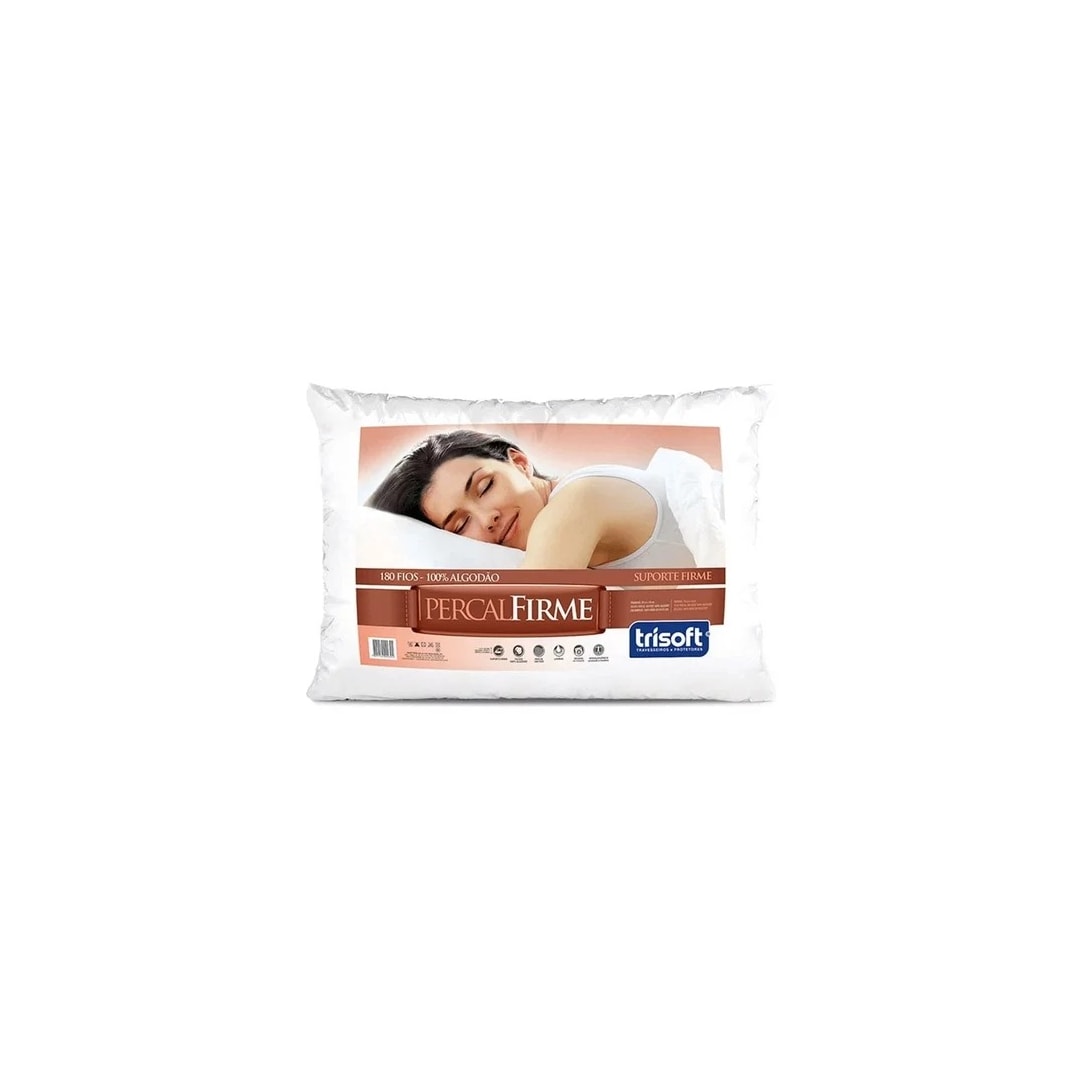 Travesseiro Trisoft Percal Firme Trapett Branco