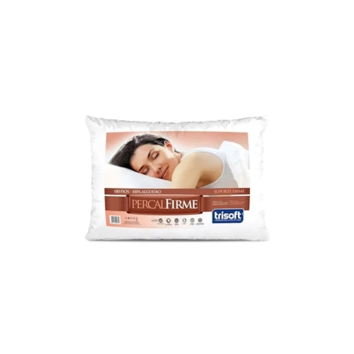 Detalhe - Travesseiro Trisoft Percal Firme Trapett Branco