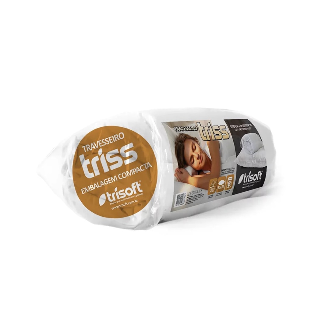 Travesseiro Trisoft Triss Embalagem Compacta Branco Travesseiro Trisoft Triss Embalagem Compacta Branco