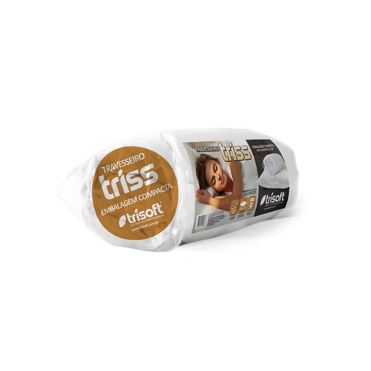 Travesseiro Trisoft Triss Embalagem Compacta Branco