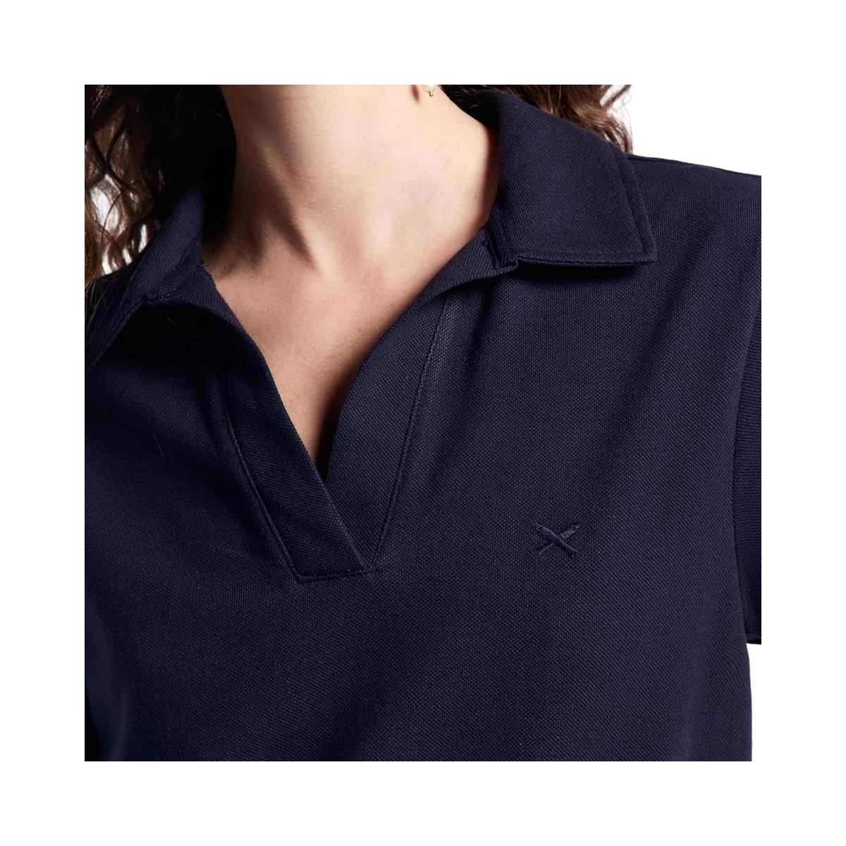 Vestido Hering Curto Polo Em Malha Piquet 0Beq Azul Marinho