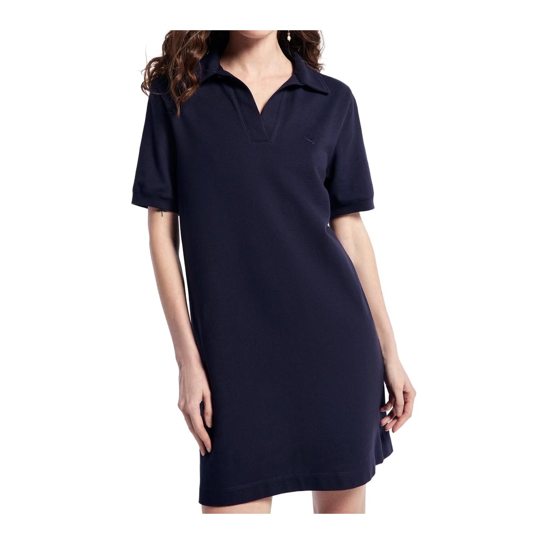 Vestido Hering Curto Polo Em Malha Piquet 0Beq Azul Marinho