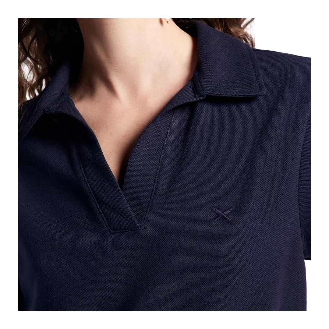Vestido Hering Curto Polo Em Malha Piquet 0Beq Azul Marinho