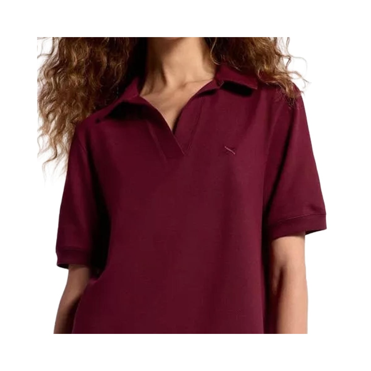 Vestido Hering Curto Polo Em Malha Piquet 0Beq Marsala