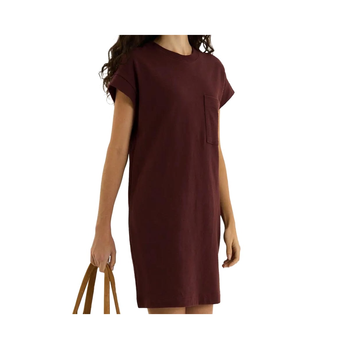 Vestido Hering Curto Texturizado Com Bolso 0B5d Bordo