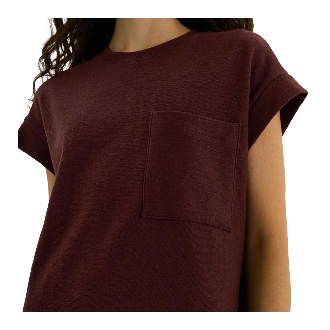 Vestido Hering Curto Texturizado Com Bolso 0B5d Bordo