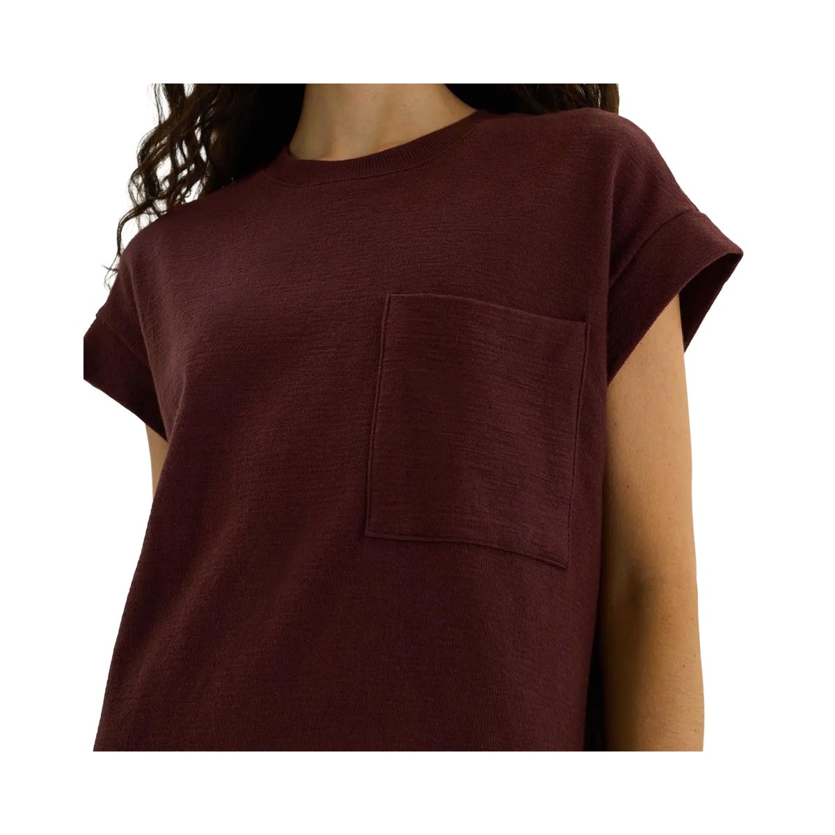 Vestido Hering Curto Texturizado Com Bolso 0B5d Bordo
