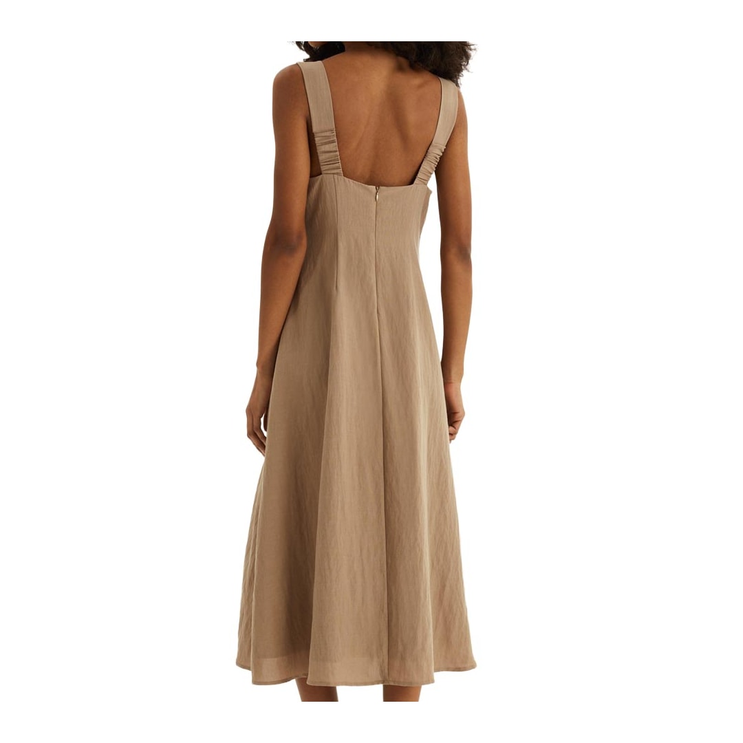 Vestido Hering Midi Sem Manga Em Liocel K6uz Caqui Vestido Hering Midi Sem Manga Em Liocel K6uz Caqui