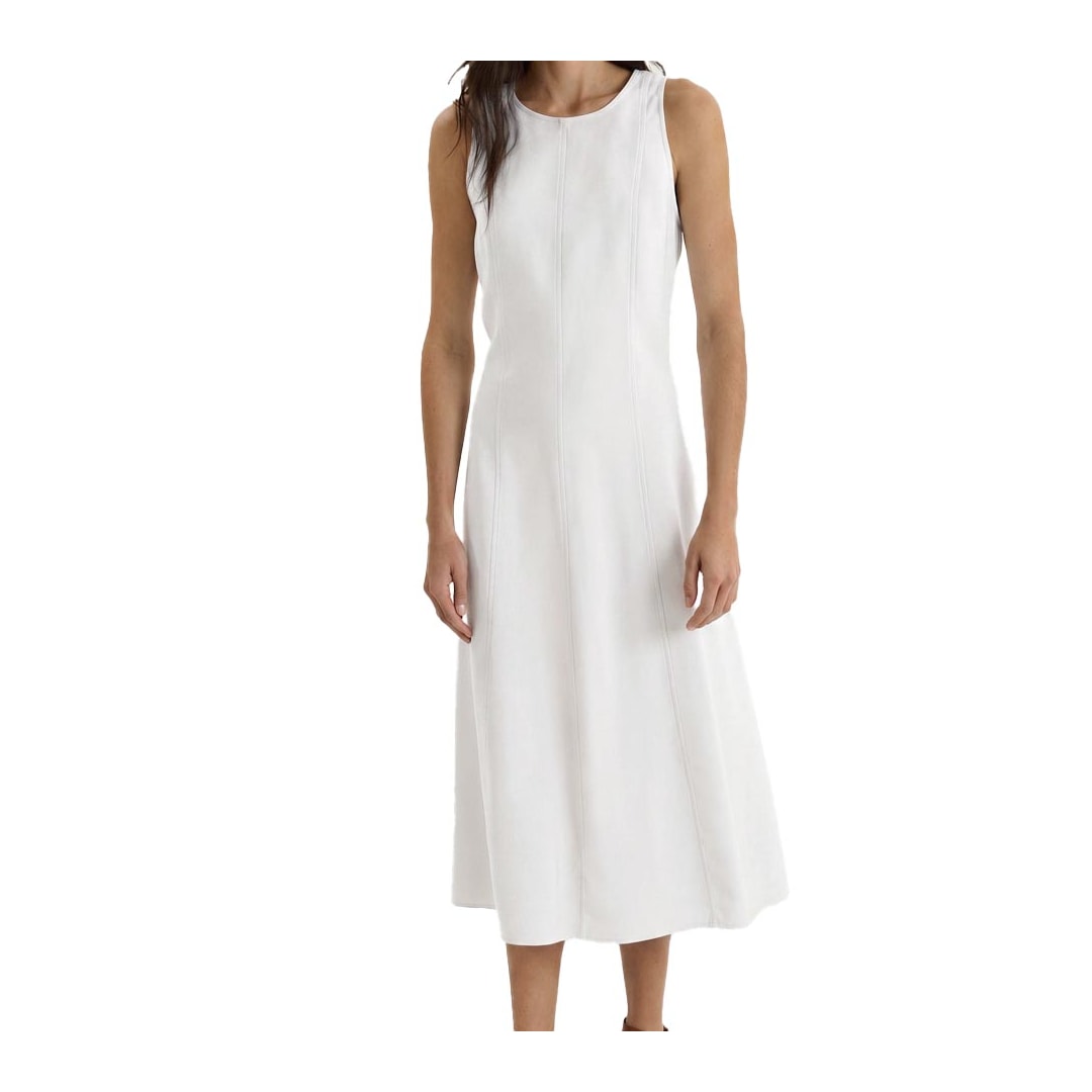 Vestido Hering Midi Trapézio Em Viscose K6uy Off White Vestido Hering Midi Trapézio Em Viscose K6uy Off White
